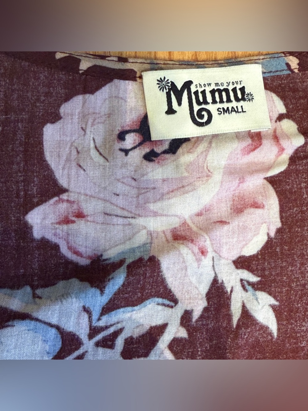 Show Me Your Mumu Women’s Andrea Floral Burgundy Short Sleeve Wrap Dress Size S - Picture 4 of 10